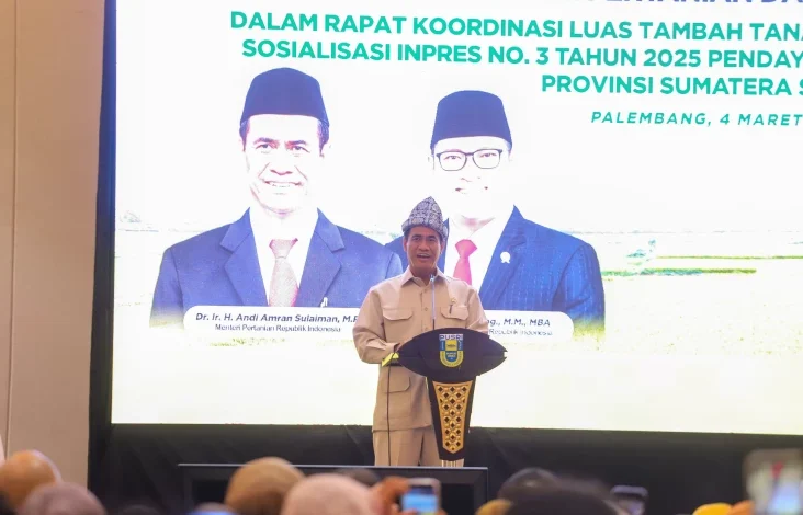 Mentan Amran Targetkan Sumsel Masuk Tiga Besar Produsen Beras Nasional