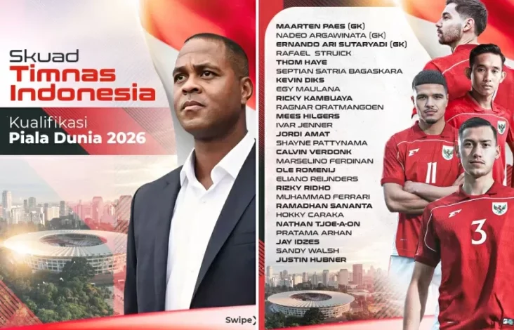 Resmi! Daftar Skuad Timnas Indonesia Hadapi Australia dan juga Bahrain