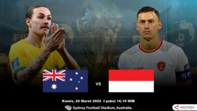 Head to head pertandingan Negara Indonesi vs Australia